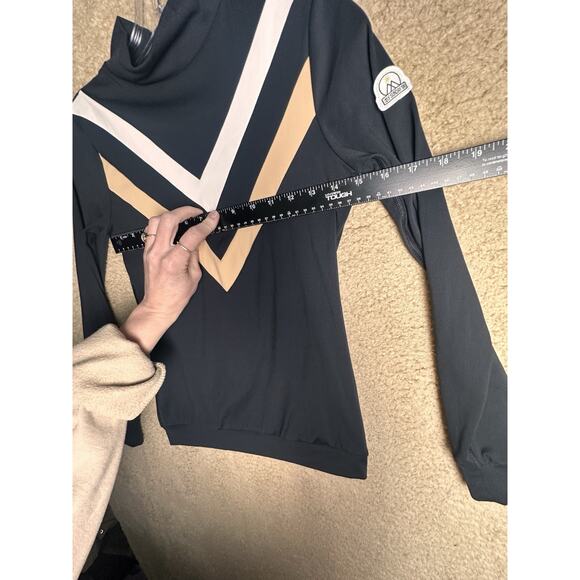 My Sunday Ski Mid Racer Stripe Retro Base Layer Black Tan White Sz XS/S Neutral - Picture 10 of 15
